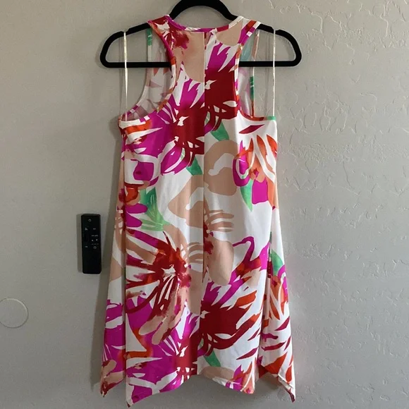 Aryeh Floral Sleeveless Asymmetrical Short Tank Dress Size Small - Picture 8 of 12